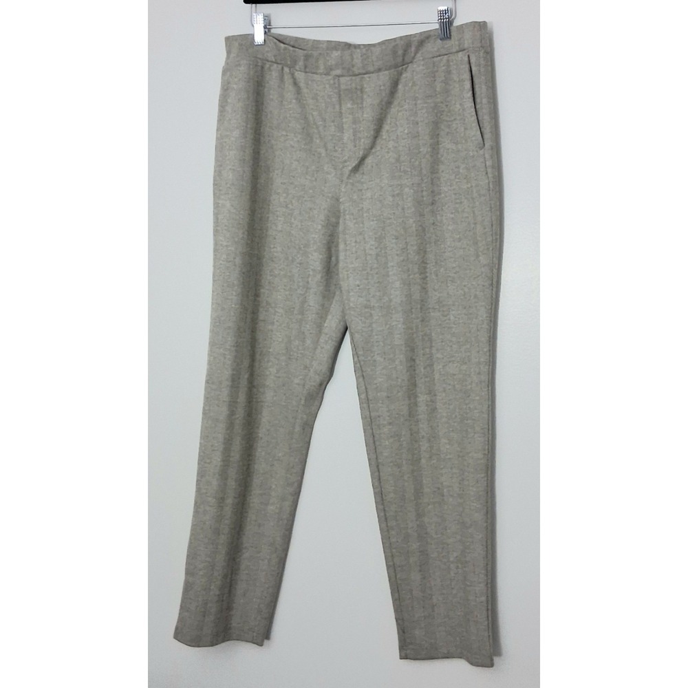 Susan Graver Ankle Pants Women's Size Large Jacquard Knit Pocket Pullon Pre-owne